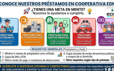 ¡Conoce nuestros Préstamos en Cooperativa EDNE! 🚀¿Tienes una meta en mente?