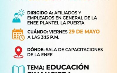 INVITA A PARTICIPAR EN LA CAPACITACION SOBRE EDUCACION FINANCIERA A