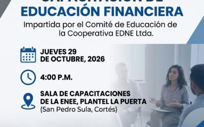 ¡Mejora tus finanzas con EDNE! 📊 Te invitamos a nuestra Capacitación de Educación Financiera.